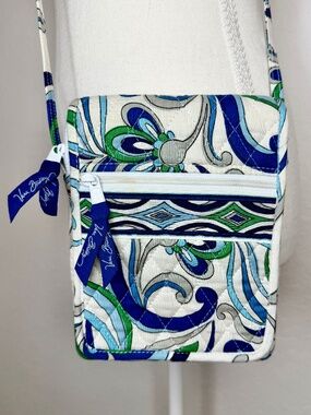 Vera Bradley Mediterranean White Mini Hipster Crossbody Wallet